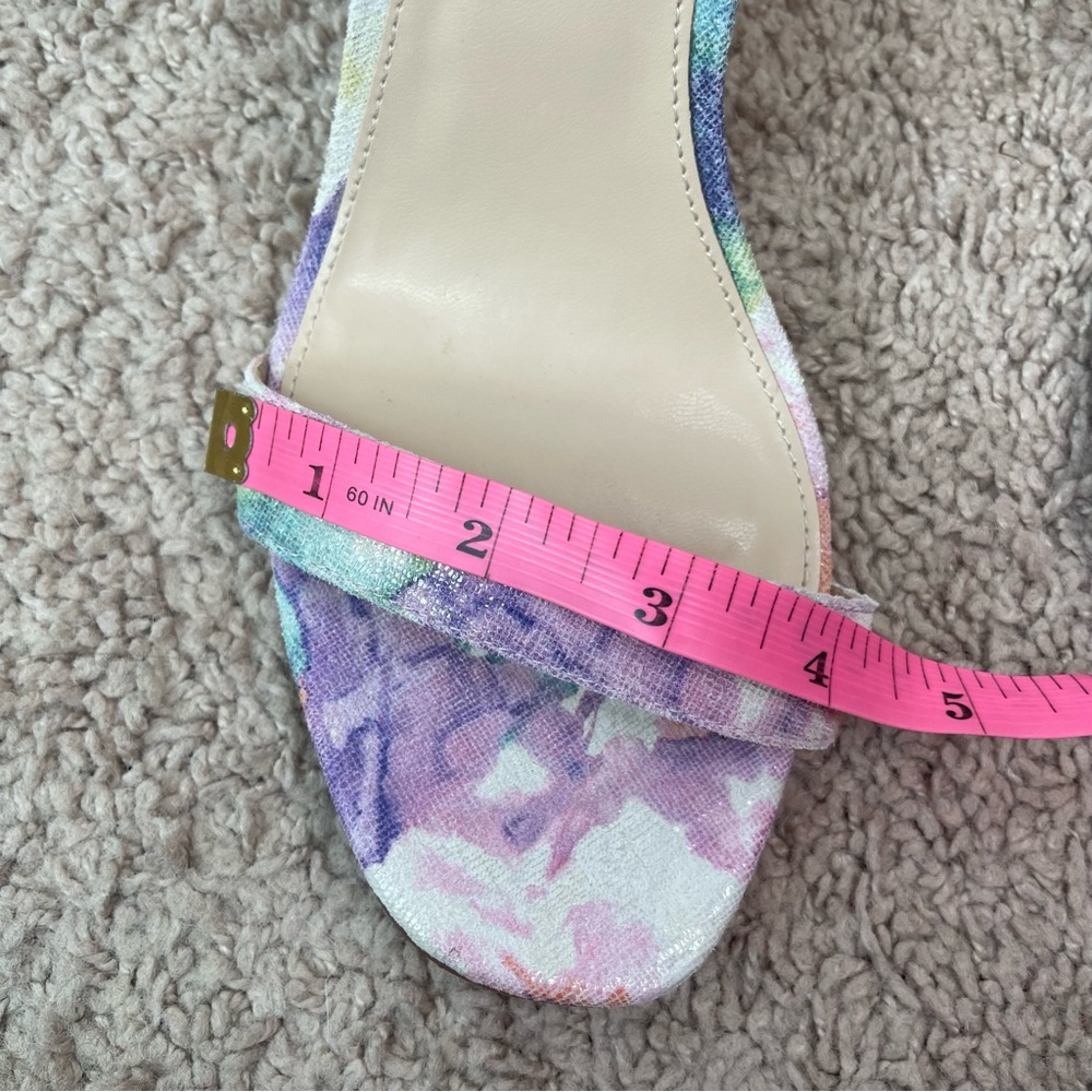Vince Camuto Acelyn Floral Pastel Watercolor Strap Block Heel Mermaid Sandal - Picture 15 of 16
